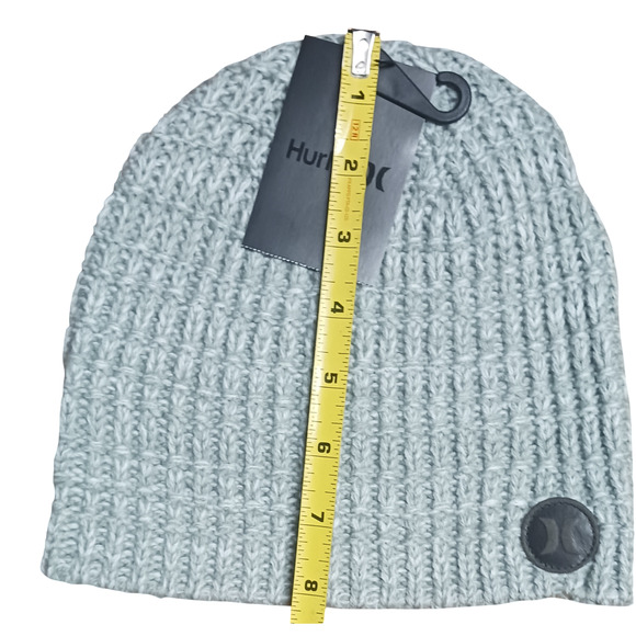 Hurley Prospect Beanie Light Gray Knit Winter Hat Unisex Adult OSFM Acrylic New - Picture 3 of 13